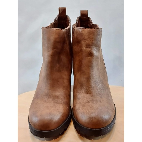 Sam & Libby Faux Brown Leather Ankle Boots Womens Size 11 - Picture 10 of 10